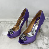 BADGLEY MISCHKA WOMEN'S HEELS purple 7.5