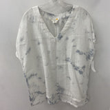c&c california WOMEN'S BLOUSE/SHIRT white grey-blue tie-dye M