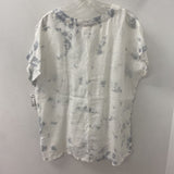 c&c california WOMEN'S BLOUSE/SHIRT white grey-blue tie-dye M