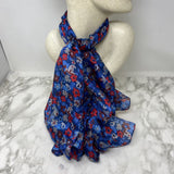 WOMEN'S SCARF/SHAWL blue red grey