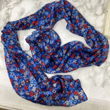 WOMEN'S SCARF/SHAWL blue red grey