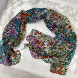 WOMEN'S SCARF/SHAWL white green orange