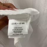 JOHN + JENN WOMEN'S BLOUSE/SHIRT white pink L