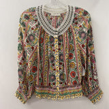 alice + olivia WOMEN'S BLOUSE/SHIRT white green pink XL