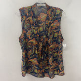 SUNNY GIRL WOMEN'S BLOUSE/SHIRT navy multi paisley XL