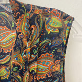 SUNNY GIRL WOMEN'S BLOUSE/SHIRT navy multi paisley XL