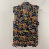 SUNNY GIRL WOMEN'S BLOUSE/SHIRT navy multi paisley XL