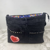 hand made WOMEN'S BAG black pink
