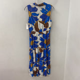 WOMEN'S DRESS blue yellow brown print