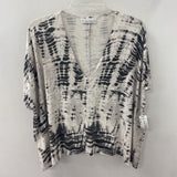 BRYN WALKER WOMEN'S TOP white grey tie-dye S