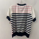 KARL LAGERFELD WOMEN'S SWEATER white pink black stripe L