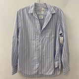 FRANK & EILEEN WOMEN'S BLOUSE/SHIRT white blue stripe M