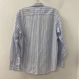 FRANK & EILEEN WOMEN'S BLOUSE/SHIRT white blue stripe M