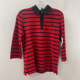 LRL WOMEN'S TOP red black stripe L
