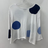 OLIVIA WOMEN'S SWEATER white large-blue-dots S