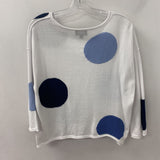 OLIVIA WOMEN'S SWEATER white large-blue-dots S