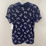 CORAL BAY WOMEN'S ACTIVE TOP navy butterfly-print M