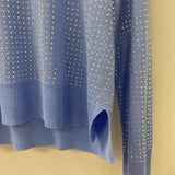 ZARA WOMEN'S TOP blue w/bling S