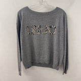 LIU-JO WOMEN'S SWEATER grey animal-print-logo S