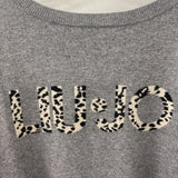 LIU-JO WOMEN'S SWEATER grey animal-print-logo S