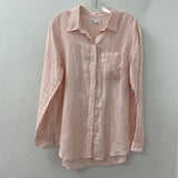 GAP WOMEN'S BLOUSE/SHIRT pink white stripe L