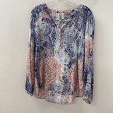 soyaconcept WOMEN'S BLOUSE/SHIRT blue pink paisley XL