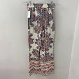 rachel zoe WOMEN'S PANTS white multi colour paisley XS