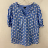 TALBOTS WOMEN'S BLOUSE/SHIRT denim-blue white L