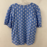 TALBOTS WOMEN'S BLOUSE/SHIRT denim-blue white L