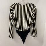 LUSH WOMEN'S BLOUSE/SHIRT black ivory stripe S