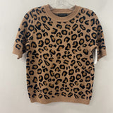 rachel zoe WOMEN'S SWEATER faun leopard print S