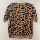 rachel zoe WOMEN'S SWEATER faun leopard print S