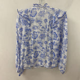 ZARA WOMEN'S BLOUSE/SHIRT white blue floral M