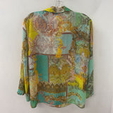 ZARA WOMEN'S BLOUSE/SHIRT turquoise multi clr print S