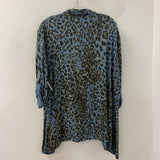 made in Italy WOMEN'S BLOUSE/SHIRT blue animal print L