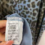 made in Italy WOMEN'S BLOUSE/SHIRT blue animal print L