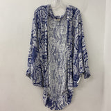 WOMEN'S KIMONO/DUSTER navy white print