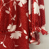 RICKI'S WOMEN'S TOP red white dots leaves XL