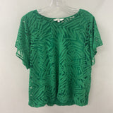 CLEO WOMEN'S TOP kelley green frond pattern L
