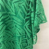 CLEO WOMEN'S TOP kelley green frond pattern L