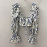 fashion nova WOMEN'S BLOUSE/SHIRT white blue S