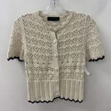 ZARA WOMEN'S TOP cream black S