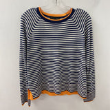 ZARA WOMEN'S TOP cream navy orange M