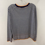 ZARA WOMEN'S TOP cream navy orange M