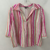 MELANIE LYNE WOMEN'S TOP pink white multi L