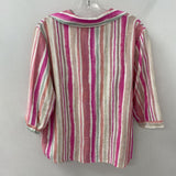 MELANIE LYNE WOMEN'S TOP pink white multi L