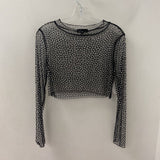 hot & delicious WOMEN'S TOP black silver S