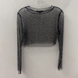 hot & delicious WOMEN'S TOP black silver S