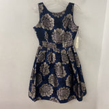 ELIZA J WOMEN'S DRESS navy purple silver 4