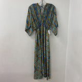 WOMEN'S DRESS blue orange S
